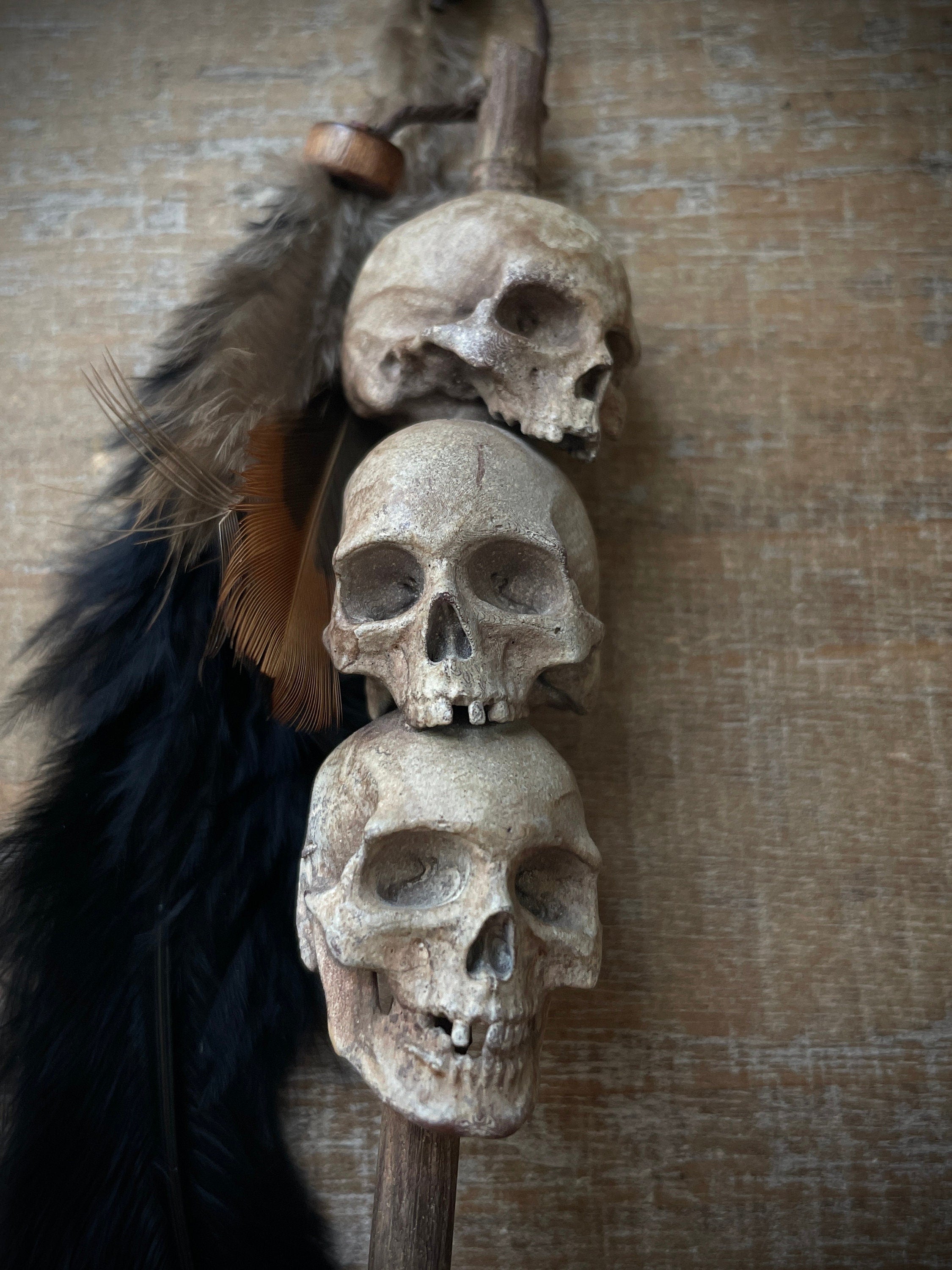 Headhunter’s Tribal Stacked Skulls on a Stake