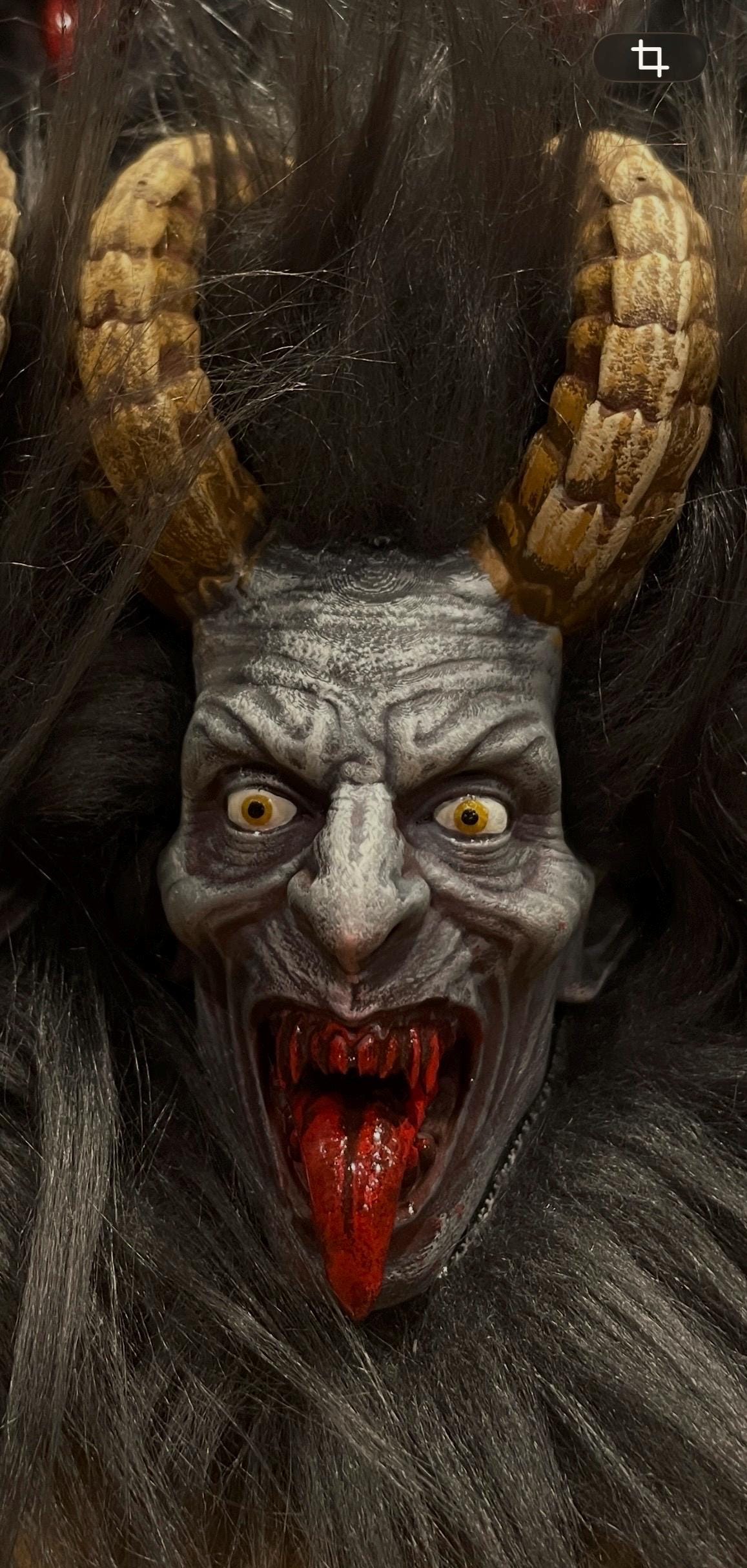 Krampus Hanging Ornament – Hand-Painted Resin Holiday Relic