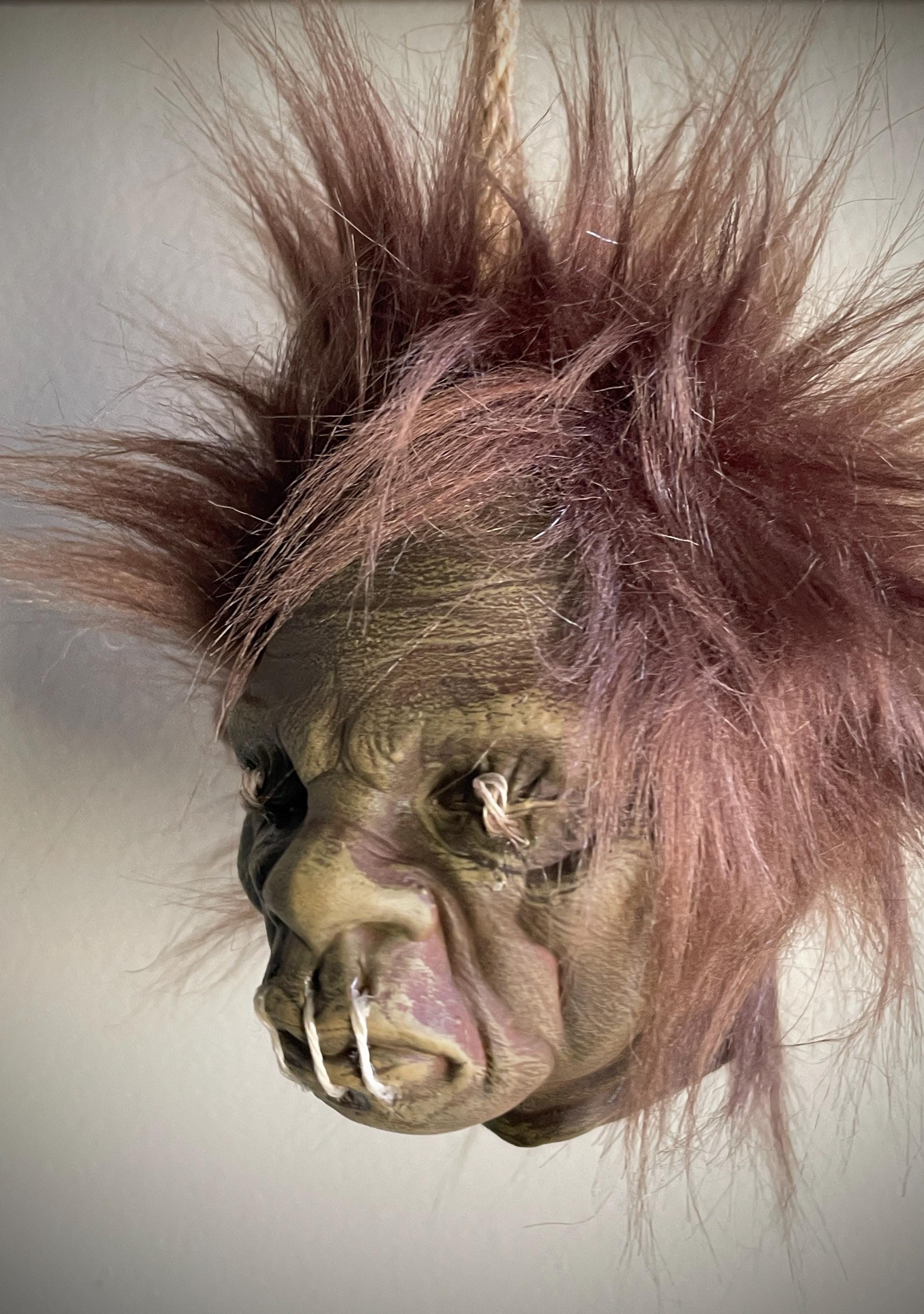 Miniature male Shrunken Head Tsansa Ornament