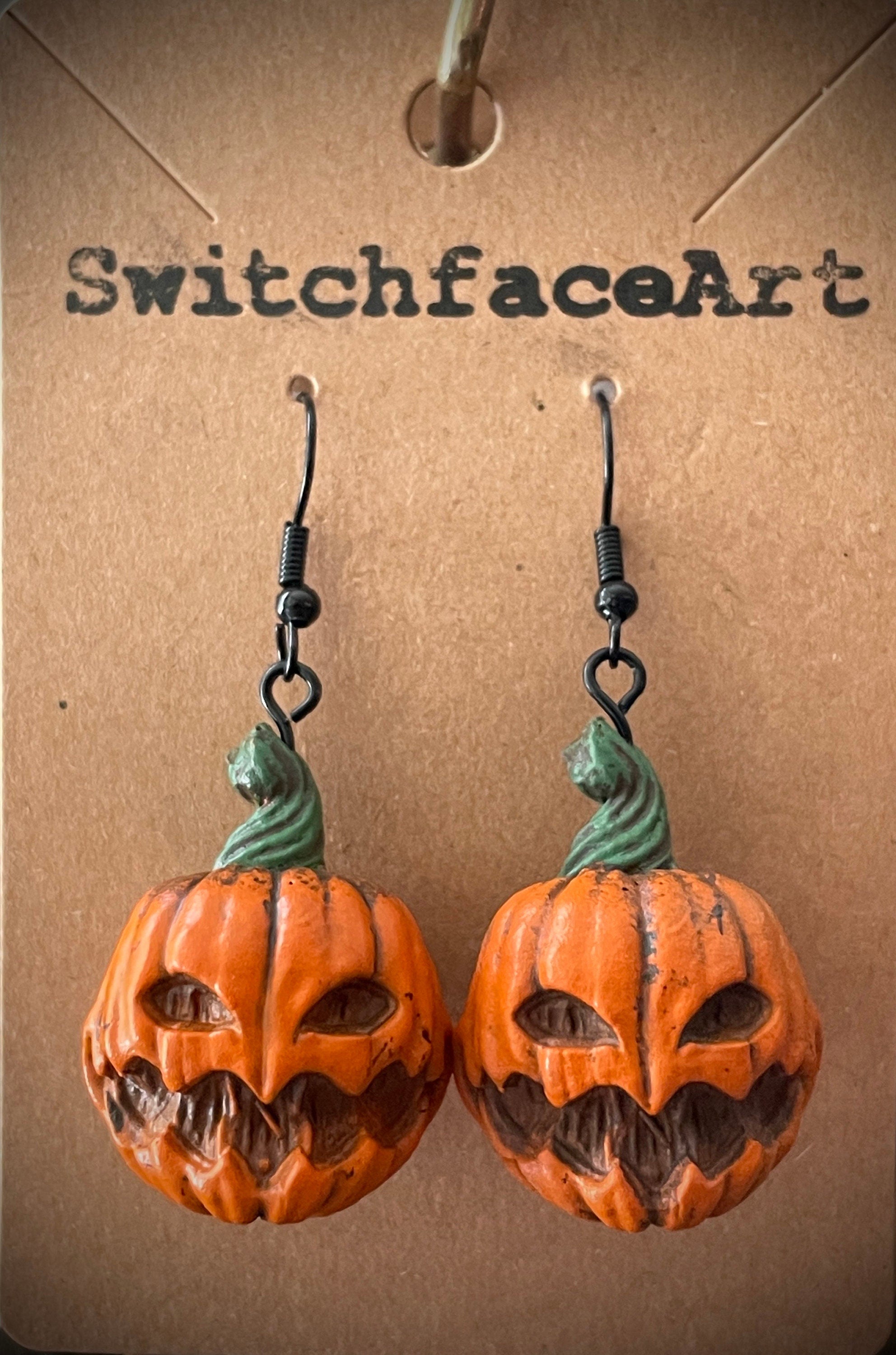 Pumpkin Pendant Dangle Hook Earrings