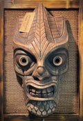 Kalu’s Warrior - Tiki Mask Natural Wood Faux Finish - Made to Order