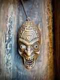 Tiki Kalu Mask Necklace with Leather Cord