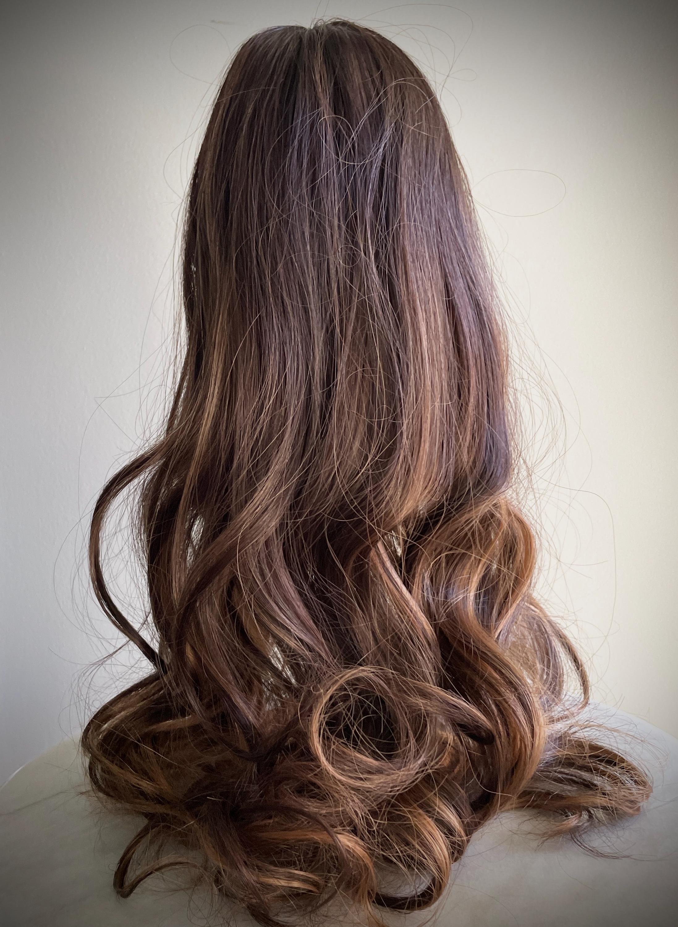 Long Hair Maiden Shrunken Head – Tsantsa Artifact with Display Stand