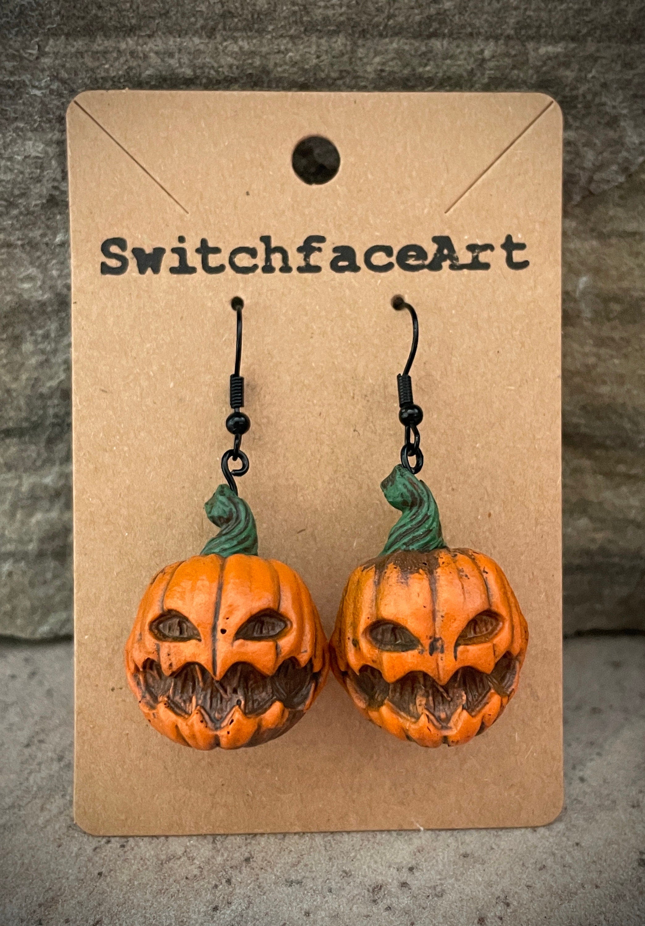 Pumpkin Pendant Dangle Hook Earrings
