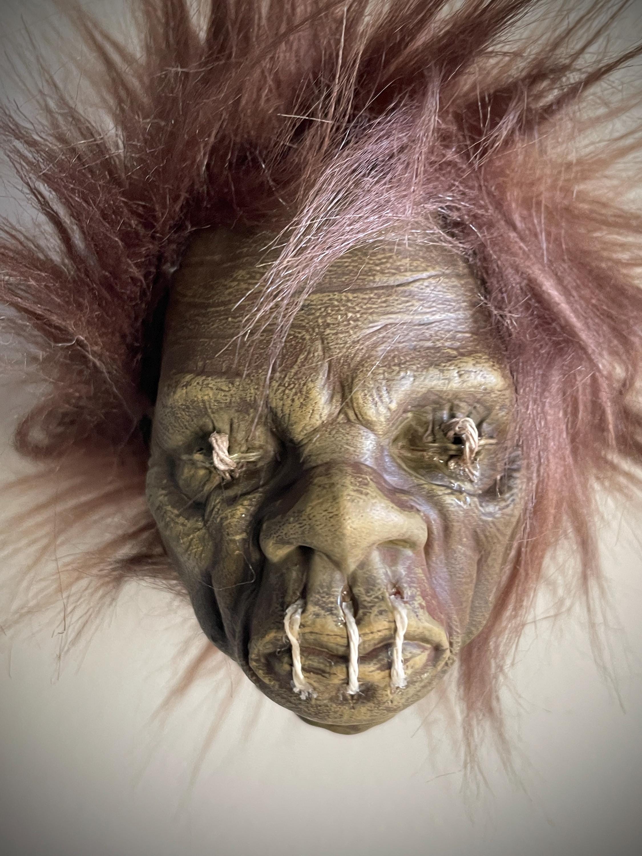 Miniature male Shrunken Head Tsansa Ornament