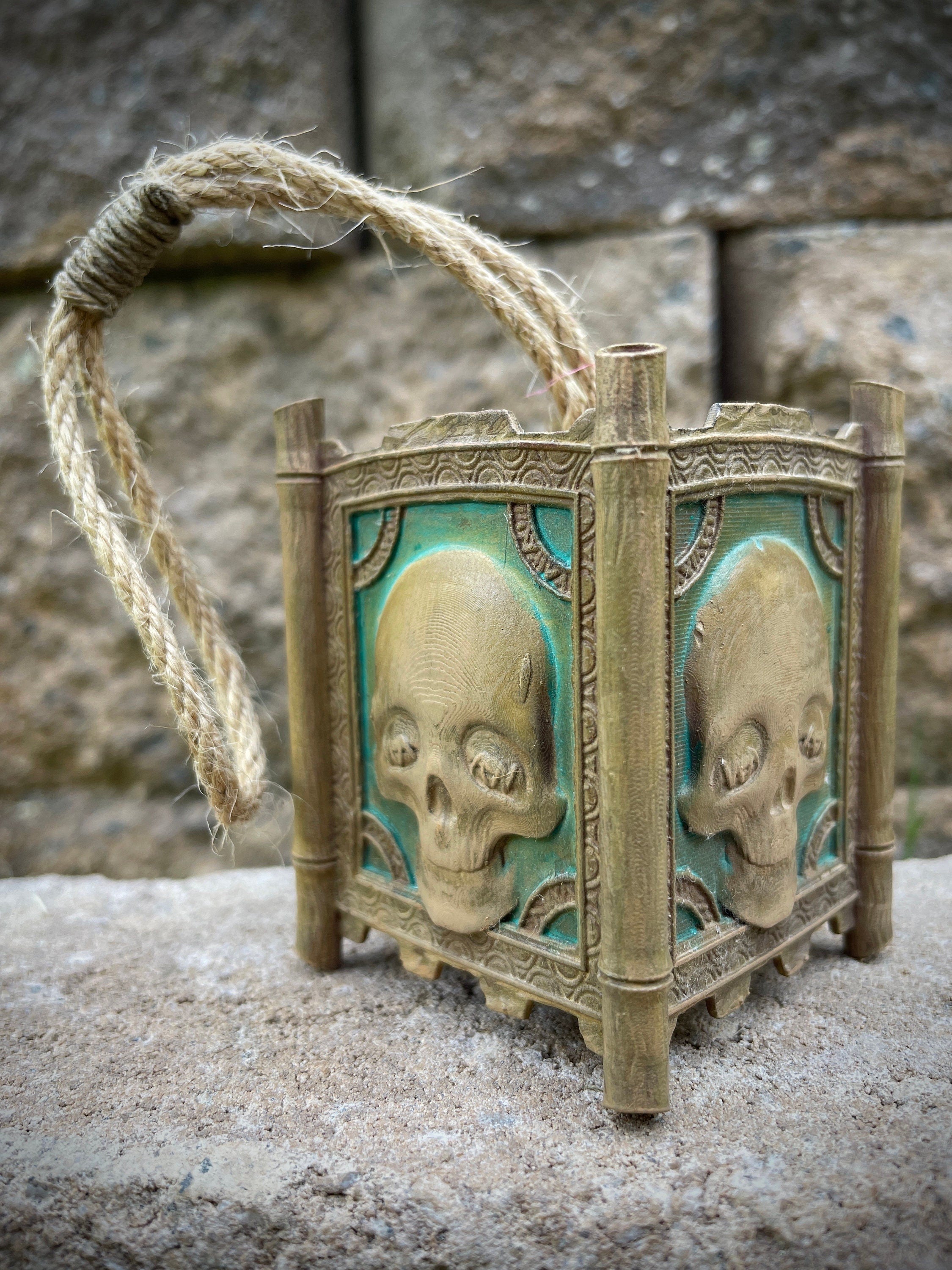Mummified Green Skull Pendant Ornament