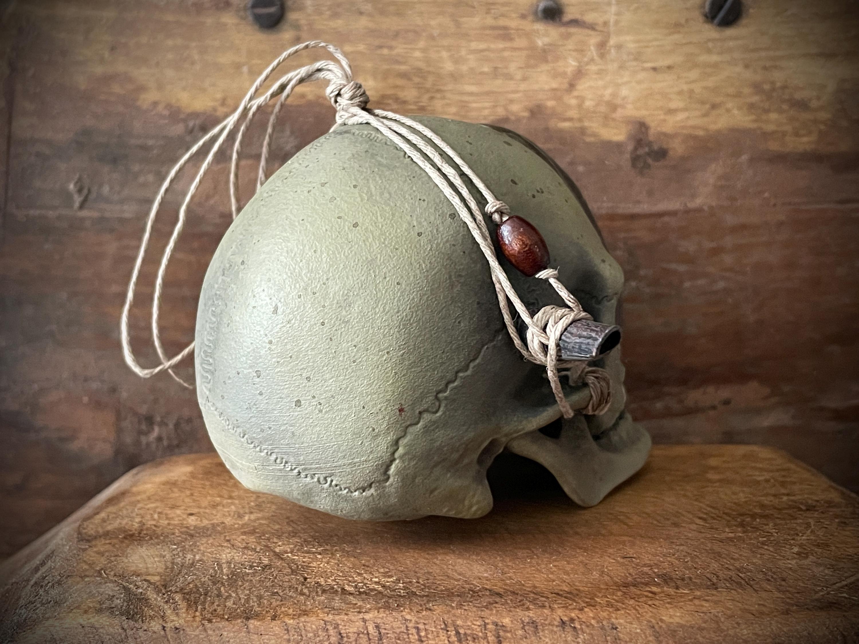 Tribal Elder Trophy Skull with Horn – Hanging Ornament