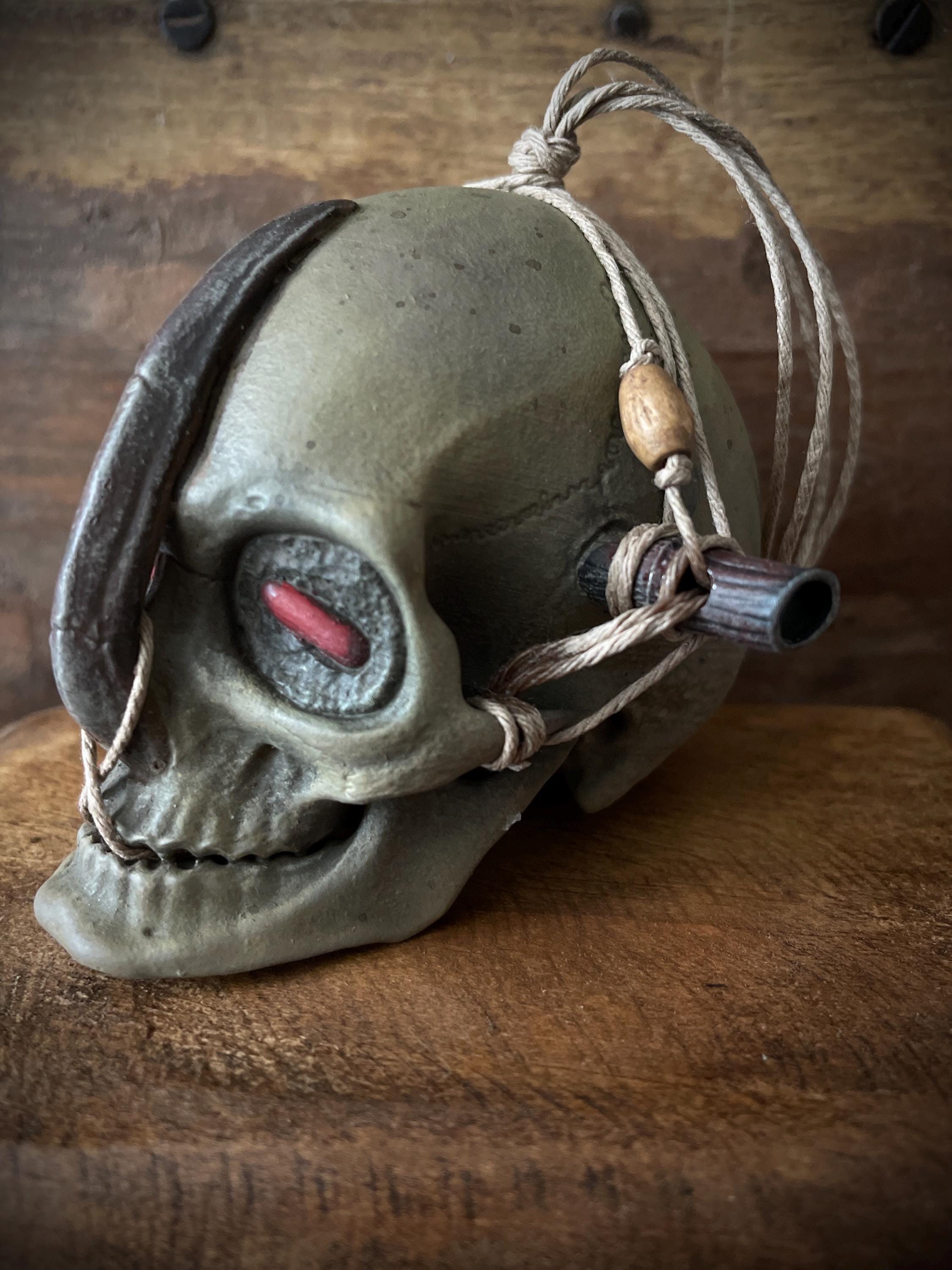 Tribal Elder Trophy Skull with Horn – Hanging Ornament