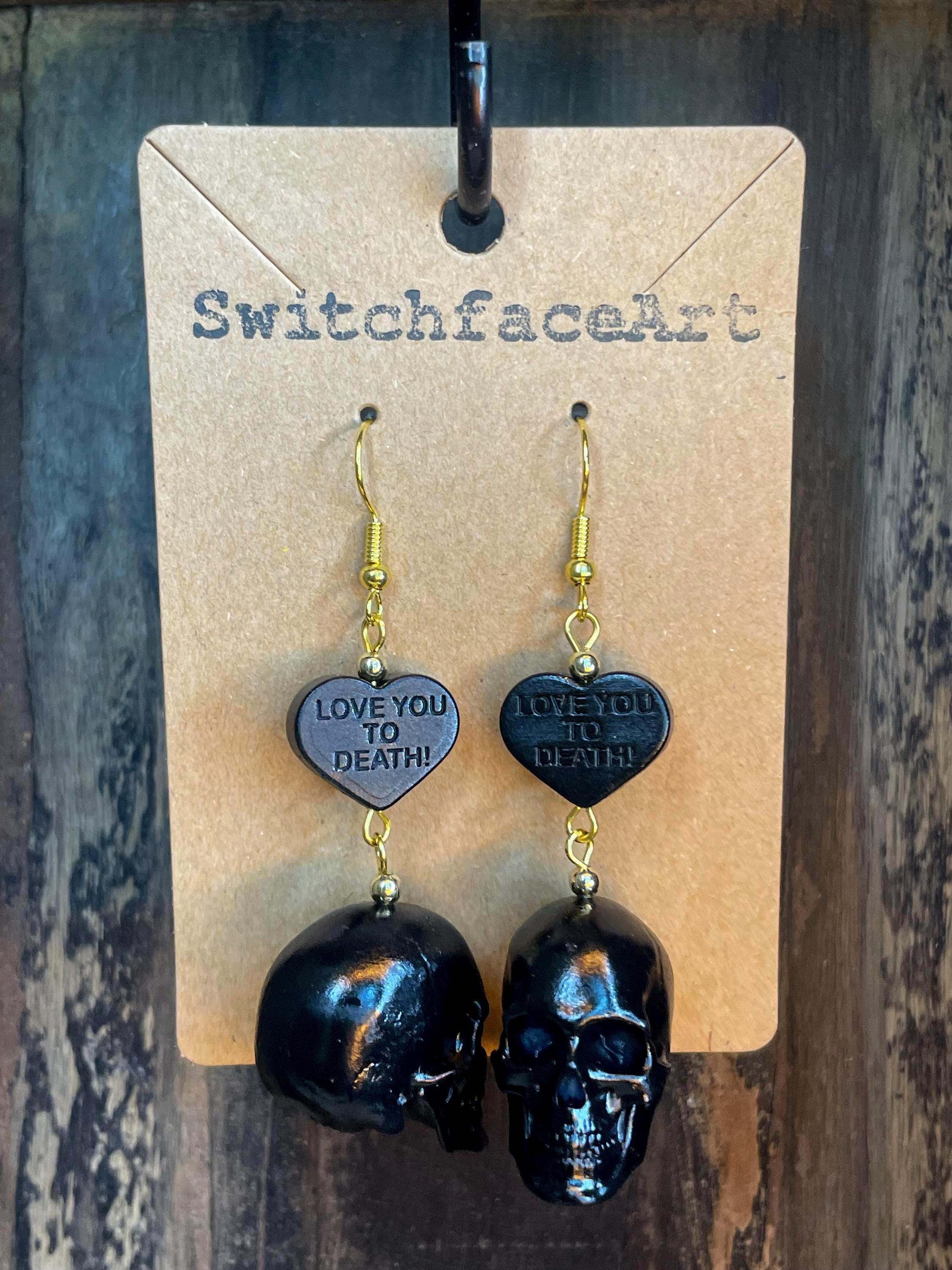 Black Skull with Heart