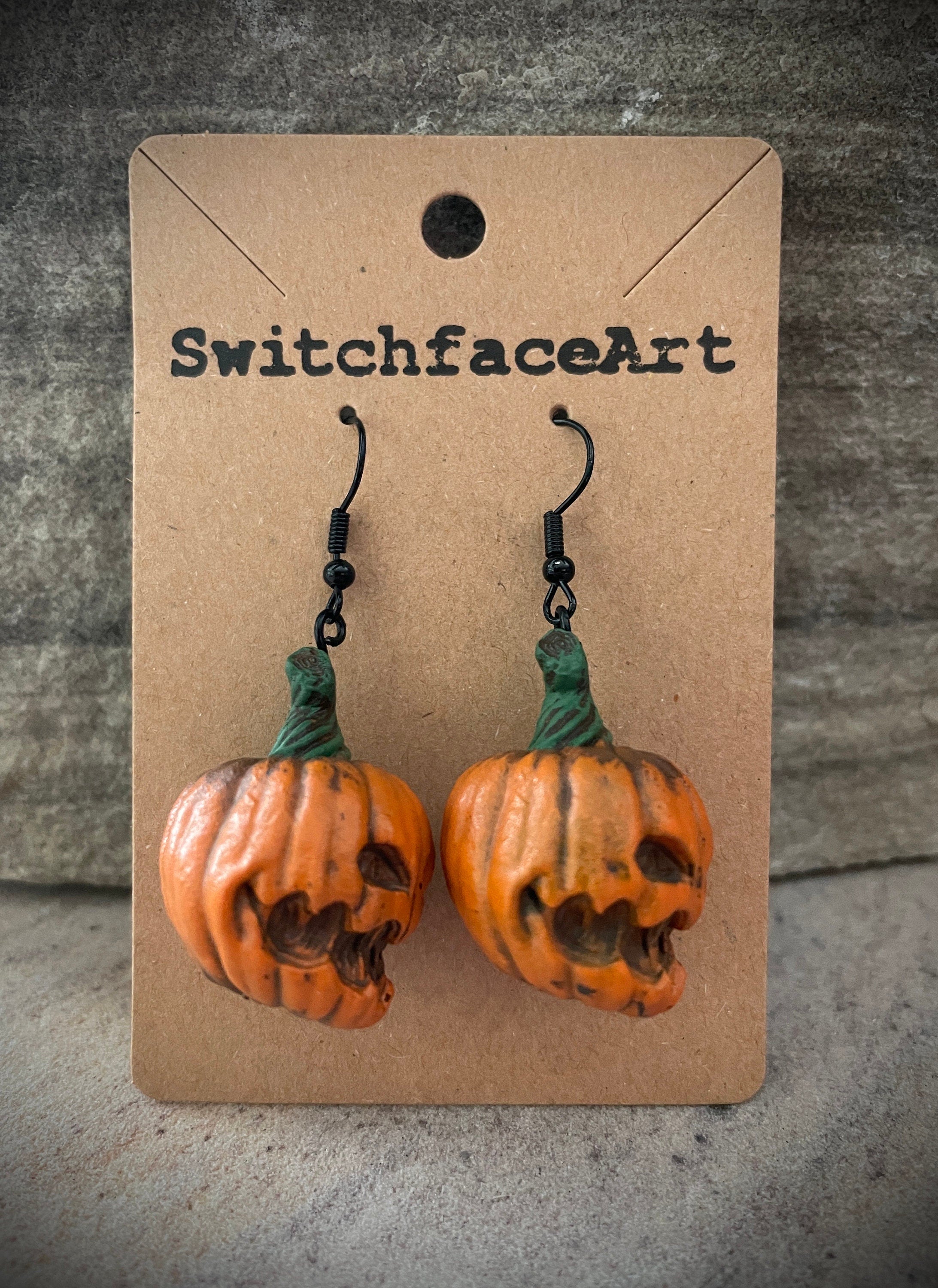 Pumpkin Pendant Dangle Hook Earrings