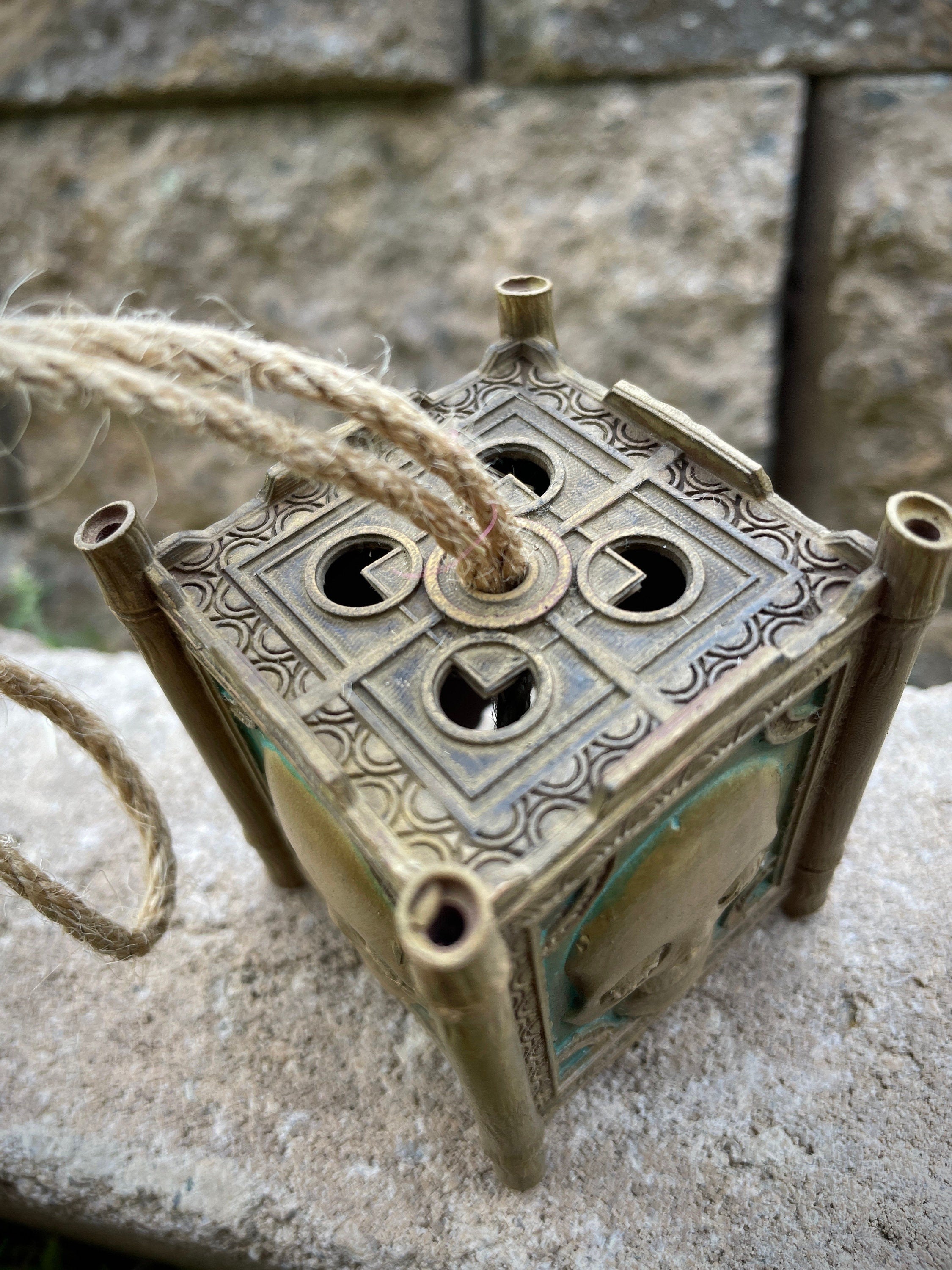 Mummified Green Skull Pendant Ornament
