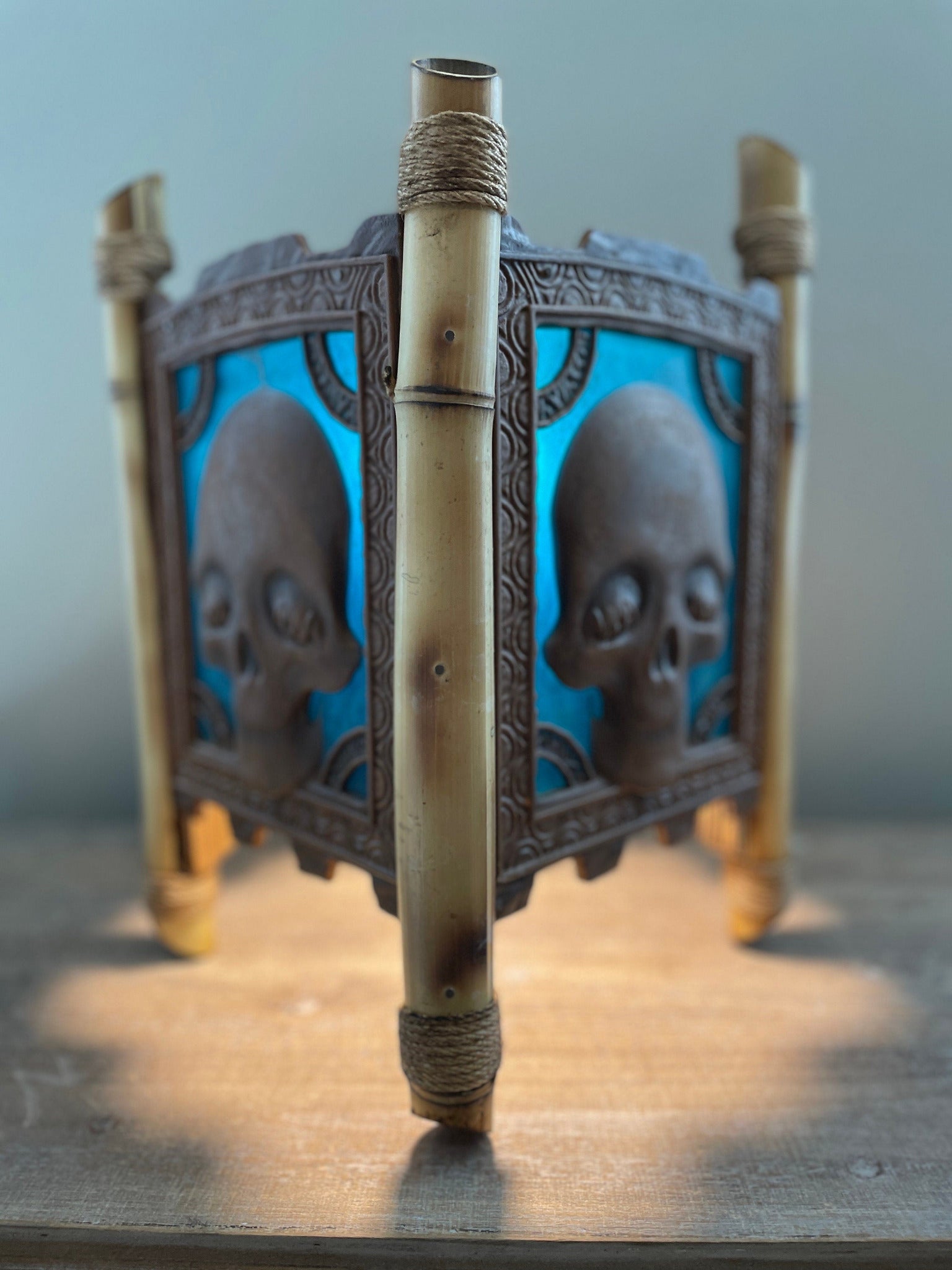 Mummified Skull Hanging Lamp – Made to Order