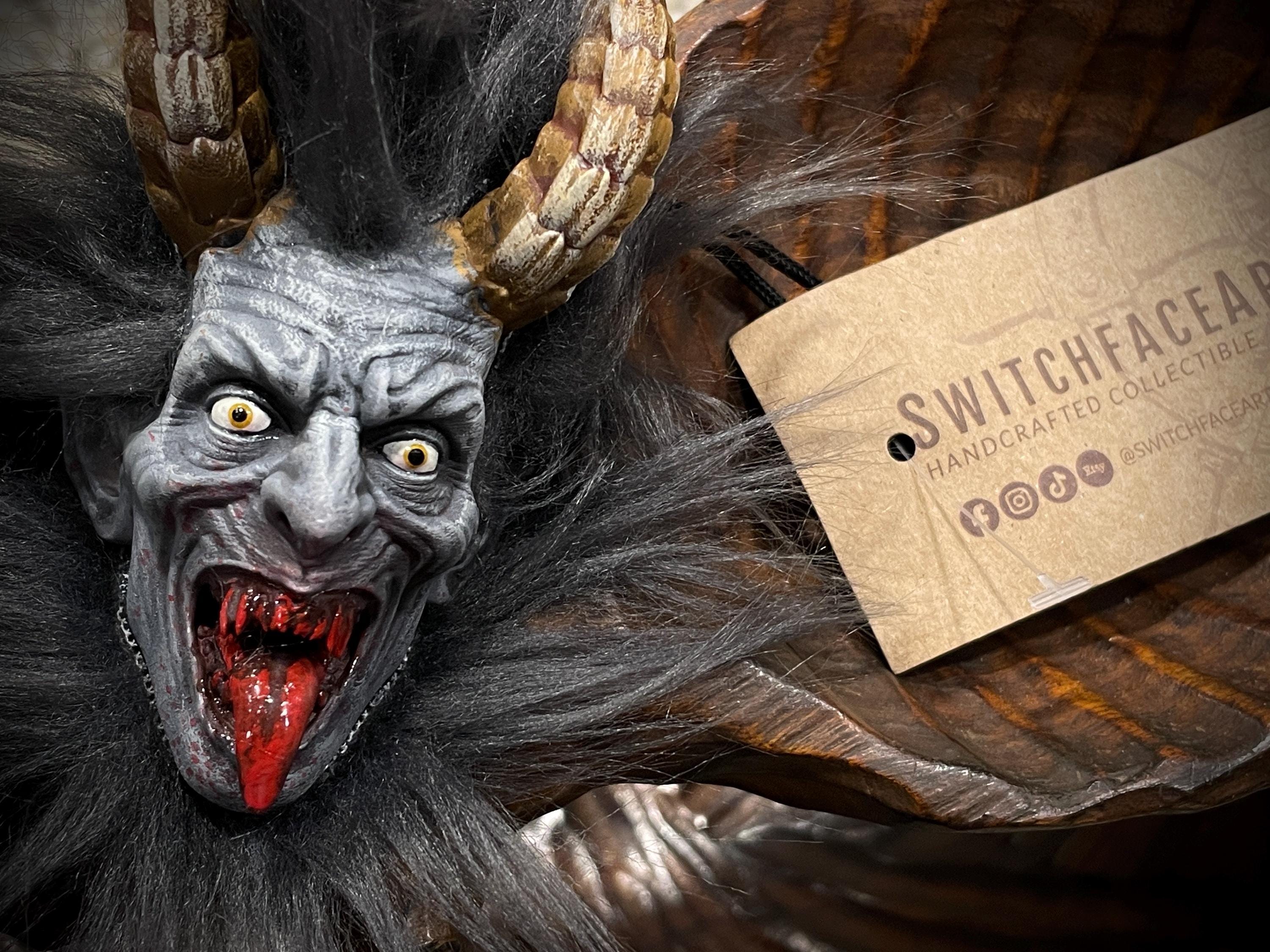 Krampus Hanging Ornament – Hand-Painted Resin Holiday Relic