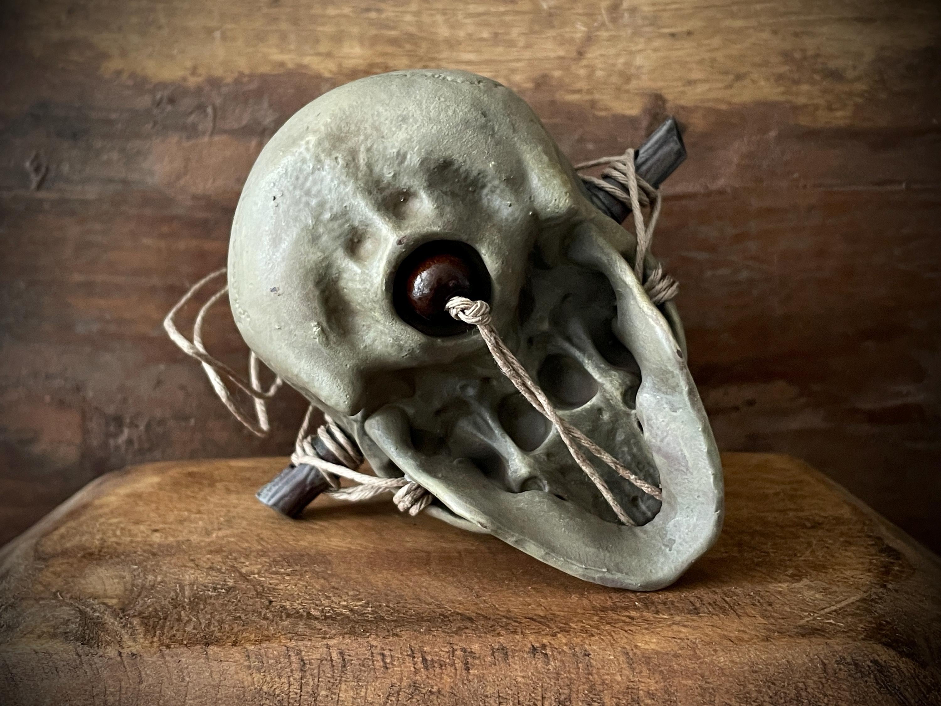 Tribal Elder Trophy Skull with Horn – Hanging Ornament