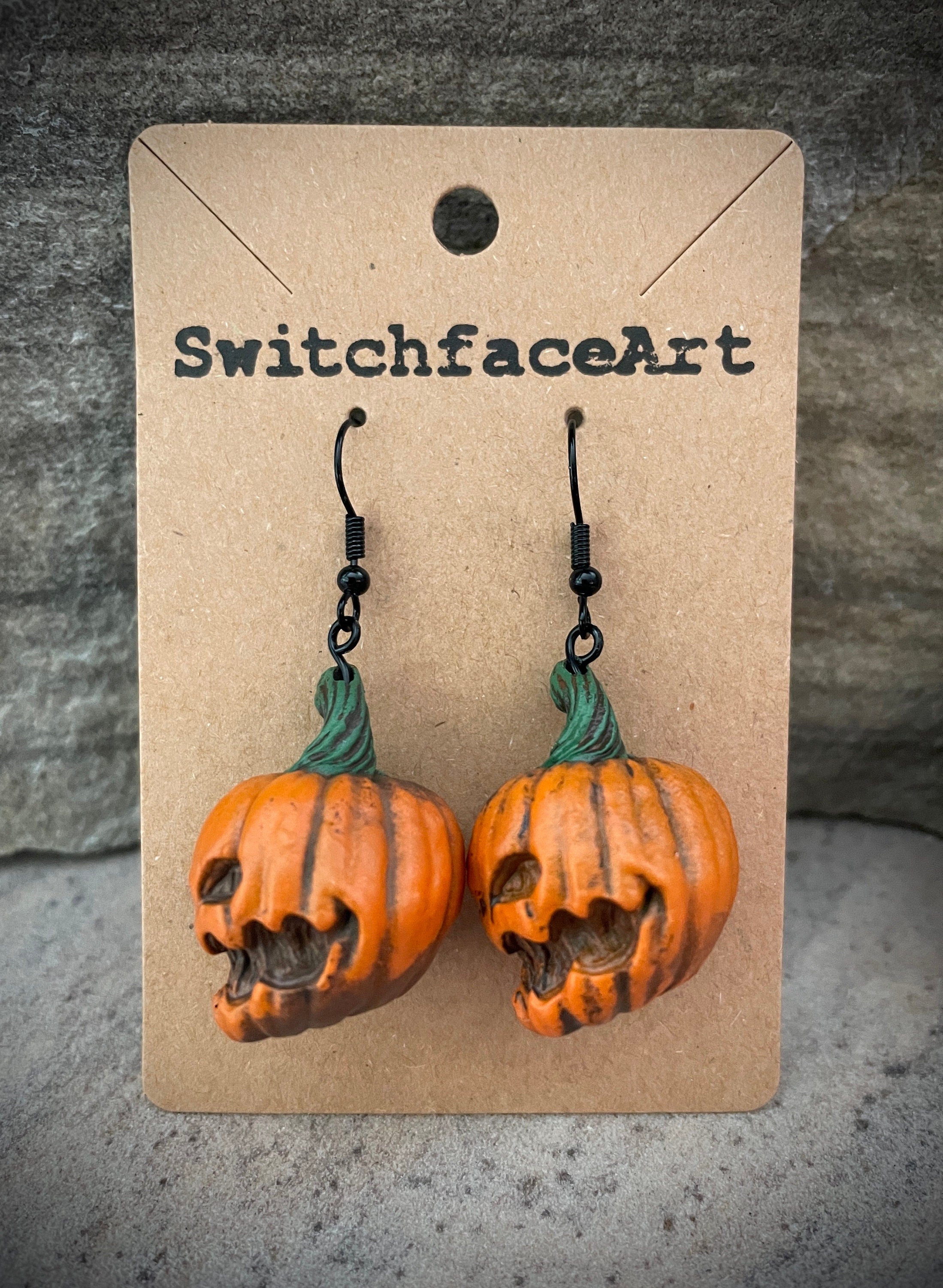 Pumpkin Pendant Dangle Hook Earrings
