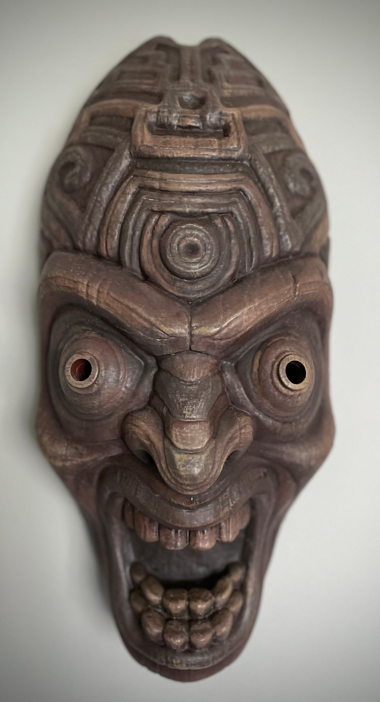 Kalu the Sorcerer Tiki Mask Wood Faux Finish - Made to Order